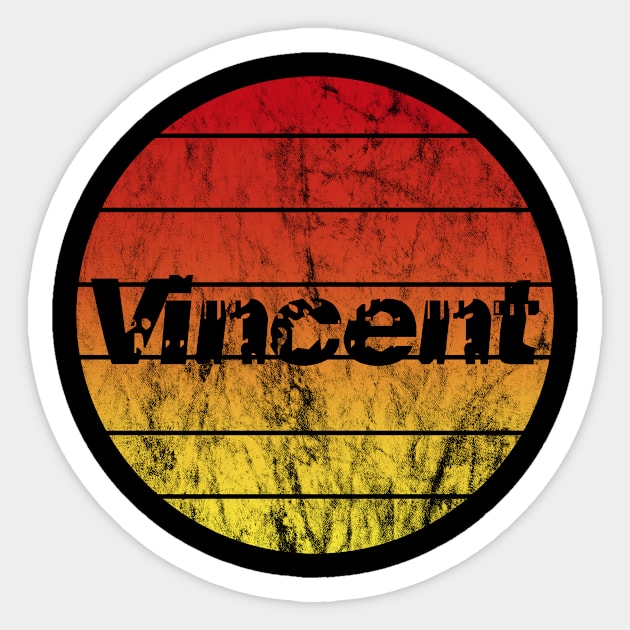 Name Vincent in the sunset vintage sun Sticker by BK55